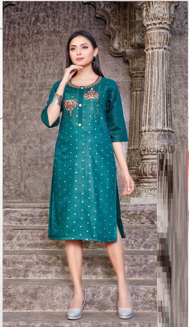 Rung Classico Fancy Ethnic Wear Silk  Designer Kurti Collection